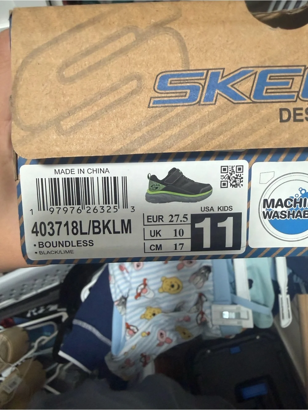 Skechers Kids Black with Green Accent Slip-On Sneakers techorse.pk